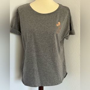 Disney Gray Short Sleeve Tee with Mickey Mouse